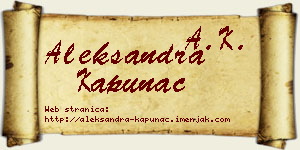 Aleksandra Kapunac vizit kartica